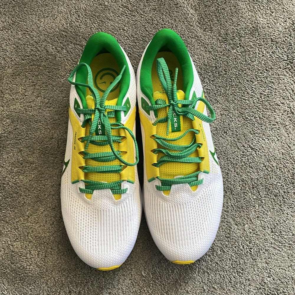 NWOT Oregon Ducks Nike Unisex Zoom Pegasus 40 Running Shoes-White Size 10 - Picture 12 of 15
